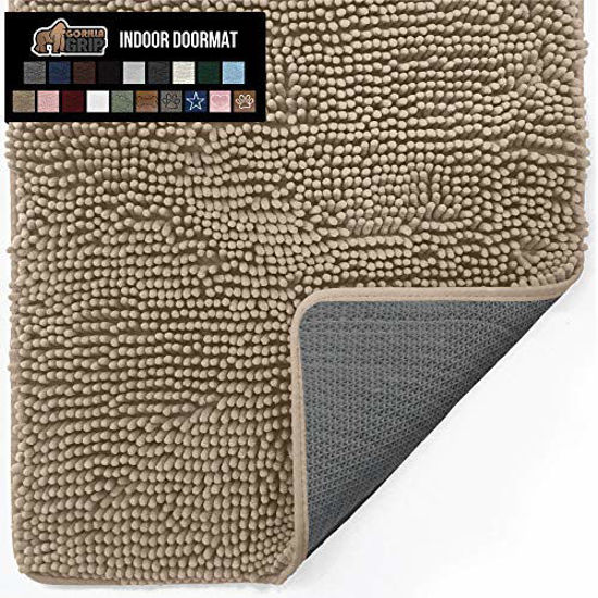 Picture of Gorilla Grip Original Indoor Durable Chenille Doormat, 30x20, Absorbent, Machine Washable Inside Mats, Low-Profile Rug Doormats for Entry, Mud Room, Back Door, High Traffic Areas, Charcoal