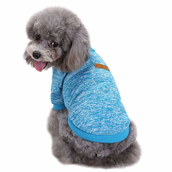 Picture of Fashion Focus On Pet Dog Clothes Knitwear Dog Sweater Soft Thickening Warm Pup Dogs Shirt Winter Puppy Sweater for Dogs (X-Large, Light Blue)