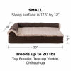 Picture of Furhaven Pet Dog Bed - Deluxe Orthopedic Two-Tone Plush and Suede L Shaped Chaise Lounge Living Room Corner Couch Pet Bed with Removable Cover for Dogs and Cats, Espresso, Small