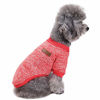 Picture of CHBORLESS Pet Dog Classic Knitwear Sweater Warm Winter Puppy Pet Coat Soft Sweater Clothing for Small Dogs (M, Red)