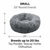 Picture of Furhaven Pet Dog Bed - Round Plush Long Faux Fur Ultra Calming Deep Sleep Soothing Cushion Cuddler Donut Pet Bed for Dogs and Cats, Gray, Small