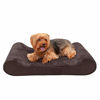 Picture of Furhaven Pet Dog Bed - Memory Foam Minky Plush and Velvet Ergonomic Luxe Lounger Cradle Mattress Contour Pet Bed with Removable Cover for Dogs and Cats, Espresso, Medium