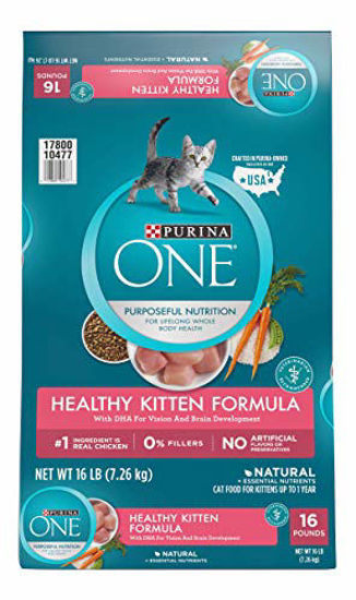 Picture of Purina ONE Natural Dry Kitten Food, Healthy Kitten - 16 lb. Bag