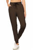 Picture of Leggings Depot JGA128-BROWN-M Solid Jogger Track Pants w/Pockets, Medium