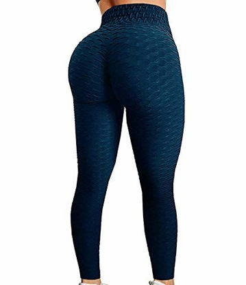 GetUSCart- Homma Activewear Thick High Waist Tummy Compression Slimming  Body Leggings Pant (Medium, Royal)
