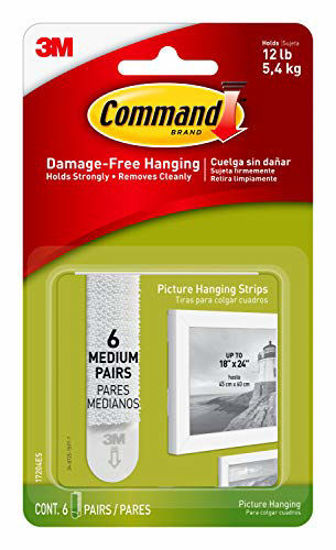 Command Picture Hanging Strips, Indoor Use, Holds 12 lbs (17204ES