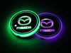 Picture of 2pcs LED Car Cup Holder Lights for Mazda, 7 Colors Changing USB Charging Mat Luminescent Cup Pad, LED Interior Atmosphere Lamp