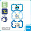 Picture of MAM I Love Daddy Collection Pacifiers (2 Pack, 1 Sterilizing Pacifier Case), MAM Pacifier 0-6 Months, Baby Pacifiers, Baby Boy, Best Pacifier for Breastfed Babies, Designs May Vary