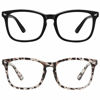 Picture of MEETSUN Blue Light Blocking Glasses, Anti Eye Strain Headache (Sleep Better),Computer Reading Glasses UV400 Transparent Lens (2 Pack Black +Leopard lens, 53)