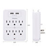 Picture of POWRUI Surge Protector, USB Wall Charger with 2 USB Charging Ports(Smart 2.4A Total), 6-Outlet Extender and Top Phone Holder for Your Cell Phone, White, ETL Listed