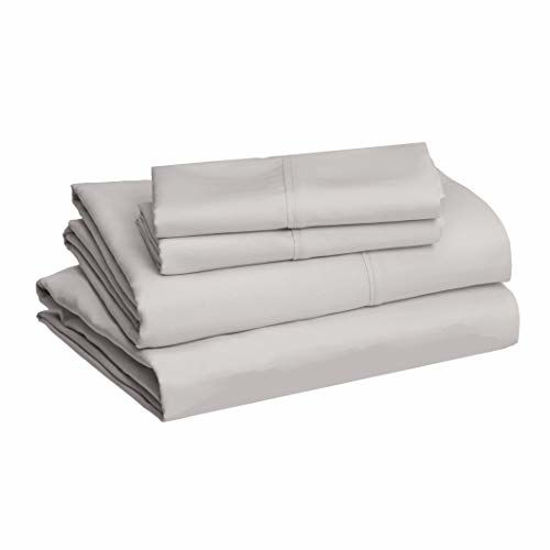 Picture of Amazon Basics Microfiber Sheet Set, Full, Light Grey