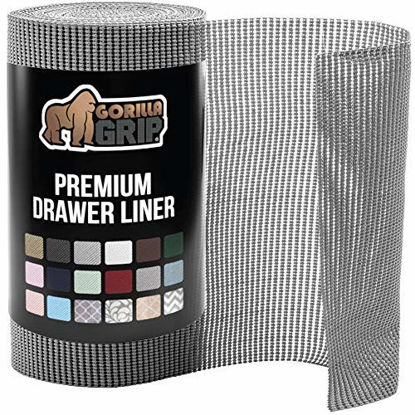 Picture of Gorilla Grip Original Drawer and Shelf Liner, Non Adhesive Roll, 20 Inch x 20 FT, Durable and Strong, Grip Liners for Drawers, Shelves, Cabinets, Storage, Kitchen and Desks, Gray