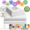 Picture of LuxClub 6 PC Sheet Set Bamboo Sheets Deep Pockets 18" Eco Friendly Wrinkle Free Sheets Machine Washable Hotel Bedding Silky Soft - Butter King