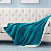 Picture of Bedsure Sherpa Fleece Blanket Twin Size Teal Plush Blanket Fuzzy Soft Blanket Microfiber