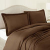 Picture of Nestl Bedding Duvet Cover 3 Piece Set - Ultra Soft Double Brushed Microfiber Hotel Collection - Comforter Cover with Button Closure and 2 Pillow Shams, Chocolate - California King 98"x104"