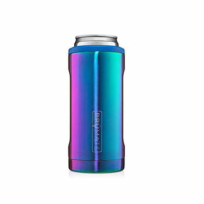 Picture of BrüMate Hopsulator Slim Double-Walled Stainless Steel Insulated Can Cooler for 12 Oz Slim Cans (Rainbow Titanium)