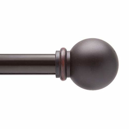 Picture of Kenney Chelsea 5/8" Standard Decorative Window Curtain Rod, 28-48", Weathered Brown