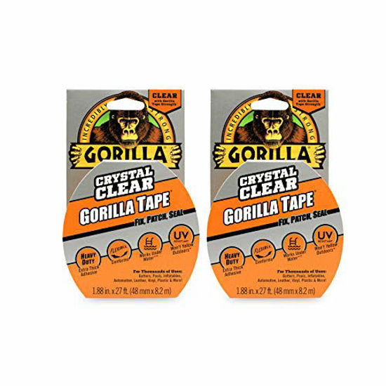Picture of Gorilla Crystal Clear Duct Tape, 1.88" x 9 yd, Clear, (Pack of 2)