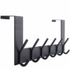 Picture of WEBI Over The Door Hook Door Hanger:Over The Door Towel Rack with 6 Coat Hooks for Hanging,Towel Hanger Door Coat Hanger Over Door Coat Rack for Towels,Clothes,Back of Bathroom,Black