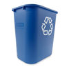 Picture of Rubbermaid Commercial Products Deskside Office Wastebasket Trash Can, 7 Gallon, Recycle Blue, 4-Pack, 2136360