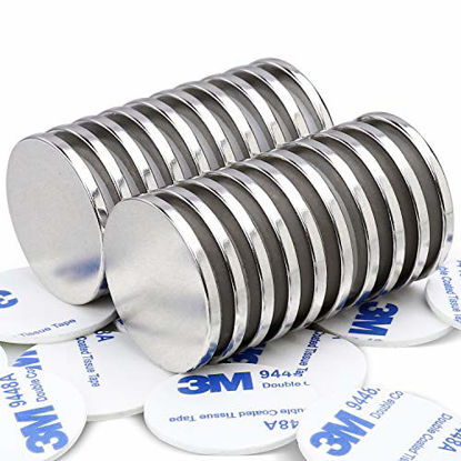 Picture of Super Strong Neodymium Disc Magnets, Powerful N52 Rare Earth Magnets - 1.26 inch x 1/8 inch, Pack of 20