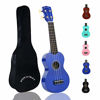 Picture of POMAIKAI Soprano Wood Ukulele kid Starter Uke Hawaii kids Guitar 21 Inch with Gig Bag for kids Students and Beginners (Dark blue)