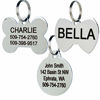 Picture of GoTags Stainless Steel Pet ID Tags, Personalized Dog Tags and Cat Tags, up to 8 Lines of Custom Text Engraved on Both Sides, in Bone, Round, Heart, Bow Tie, Flower, Star and More (Heart, Regular)