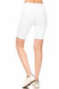 Picture of Leggings Depot LBK128-WHITE-L High Waist Solid Biker Shorts, Large