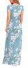 Picture of VIISHOW Women's Short Sleeve Floral Dress Loose Plain Maxi Dresses Casual Long Dresses with Pockets(Floral Light Blue XX-Large)