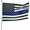 Picture of Thin Blue Line Police Flag - 3x5 ft Blue Lives Stripe American Law Enforcement Blue Line Indoor Outdoor Flag