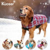 Picture of Kuoser Dog Coats Dog Jackets Waterproof Coats for Dogs Windproof Cold Weather Coats Small Medium Large Dog Clothes Reversible British Style Plaid Dog Sweaters Pets Apparel Winter Vest for Dog Red 3XL