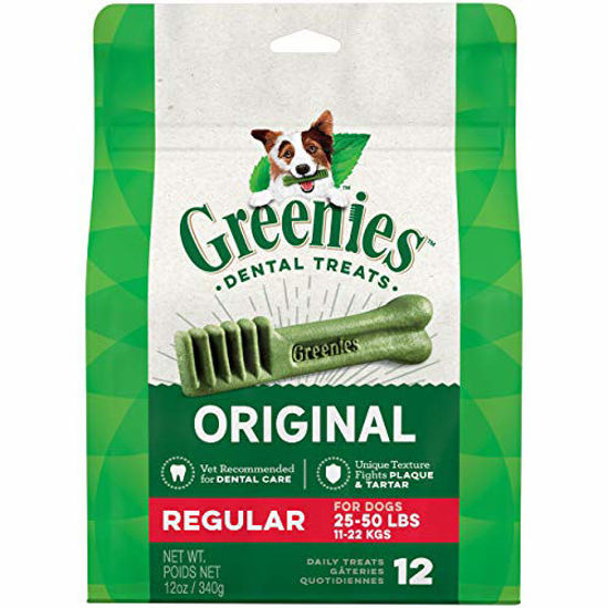 Picture of GREENIES Original Regular Natural Dental Care Dog Treats, 12 oz. Pack (12 Treats)