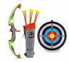 Picture of GoBroBrand Bow and Arrow Set for Kids -Green Light Up Archery Toy Set -Includes 6 Suction Cup Arrows, Target & Quiver - for Boys & Girls Ages 3 -12 Years Old