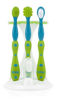 Picture of Nuby 4-Stage Oral Care Set with 1 Silicone Finger Massager, 2 Massaging Brushes, 1 Nylon Bristle Toddler Tooth Brush, Green/Aqua