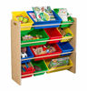 Picture of Honey-Can-Do Kids Toy Organizer and Storage Bins, Natural/Primary