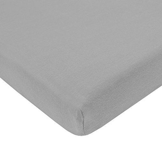 Picture of American Baby Company 100% Natural Cotton Value Jersey Knit Fitted Portable/Mini-Crib Sheet, Gray, Soft Breathable, for Boys and Girls, Pack of 1