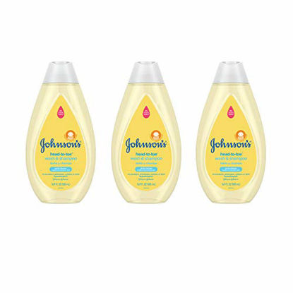 Picture of Johnson's Head-To-Toe Gentle Tear-Free Baby & Newborn Wash & Shampoo, Sulfate-, Paraben- Phthalate- & Dye-Free, Hypoallergenic Wash for Sensitive Skin & Hair, 3 x 16.9 fl. Oz (Amazon Exclusive)