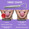 Picture of Tongue Scraper (2 Pack), Reduce Bad Breath (Medical Grade), Stainless Steel Tongue Cleaners, 100% BPA Free Metal Tongue Scrapers Fresher Breath in Seconds