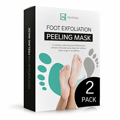 Picture of Foot Peel Mask 2 Pack, Peeling Away Calluses and Dead Skin Cells, Make Your Feet Baby Soft, Exfoliating Foot Mask, Repair Rough Heels, Get Silky Soft Feet by Lavinso