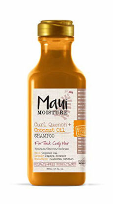 Picture of Maui Moisture Curl Quench + Coconut Oil Curl-Defining Anti-Frizz Shampoo to Hydrate and Detangle Tight Curly Hair, Softening Shampoo, Vegan, Silicone- & Paraben-Free, 13 fl oz