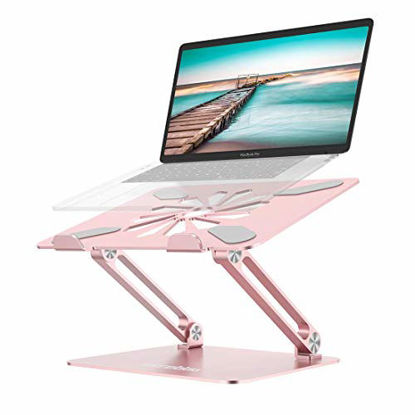 Picture of Laptop Stand, Adjustable Computer Riser Notebook Holder for Laptop, Ergonomic Foldable Portable Laptop Lift for Desk, Compatible for Apple MacBook Pro/Air, Dell, Lenovo, ASUS , HP, (10-17 inches) PC