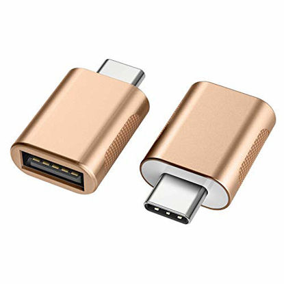 Picture of nonda USB C to USB Adapter(2 Pack),USB-C to USB 3.0 Adapter,USB Type-C to USB,Thunderbolt 3 to USB Female Adapter OTG for MacBook Air 2020, MacBook 12 inch, iPad Pro 2020,More Type-C Devices(Gold)
