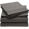 Picture of Mellanni Bed Sheet Set - Brushed Microfiber 1800 Bedding - Wrinkle, Fade, Stain Resistant - 4 Piece (King, Gray)