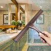 Picture of HIWARE All-Purpose Shower Squeegee for Shower Doors, Bathroom, Window and Car Glass - Bronze, Stainless Steel, 12 Inches