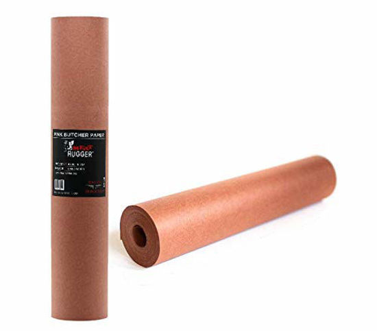 Pink Butcher Paper Roll with Dispenser Box - 17.25 inch by 175 Foot Roll of Food Grade Peach BBQ Butcher Paper for Smoking Meat - Unbleached