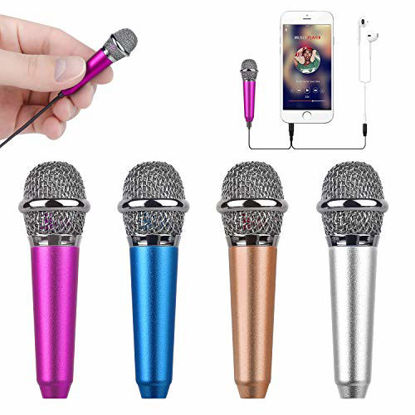 Picture of Uniwit Mini Portable Vocal/Instrument Microphone for Mobile Phone Laptop Notebook Apple iPhone Sumsung Android with Holder Clip - Rose Red