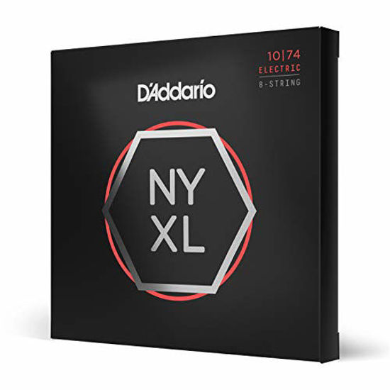 Picture of DAddario NYXL1074 Nickel Plated Electric Guitar Strings,Light Top/Heavy Bottom,8-String,10-74 - High Carbon Steel Alloy for Unprecedented Strength - Ideal Combination of Playability and Electric Tone