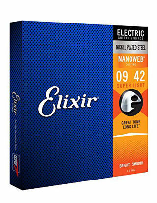 Picture of Elixir Strings Electric Guitar Strings w NANOWEB Coating, Super Light (.009-.042)