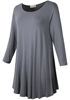 Picture of LARACE Women 3/4 Sleeve Tunic Top Loose Fit Flare T-Shirt(2X, Deep Gray)