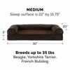 Picture of Furhaven Pet Dog Bed - Memory Foam Faux Fleece and Chenille Traditional Sofa-Style Living Room Couch Pet Bed with Removable Cover for Dogs and Cats, Coffee, Medium